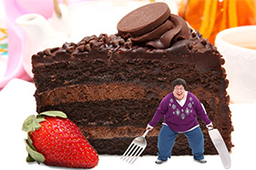 Overwhelmed Obese Woman Looking